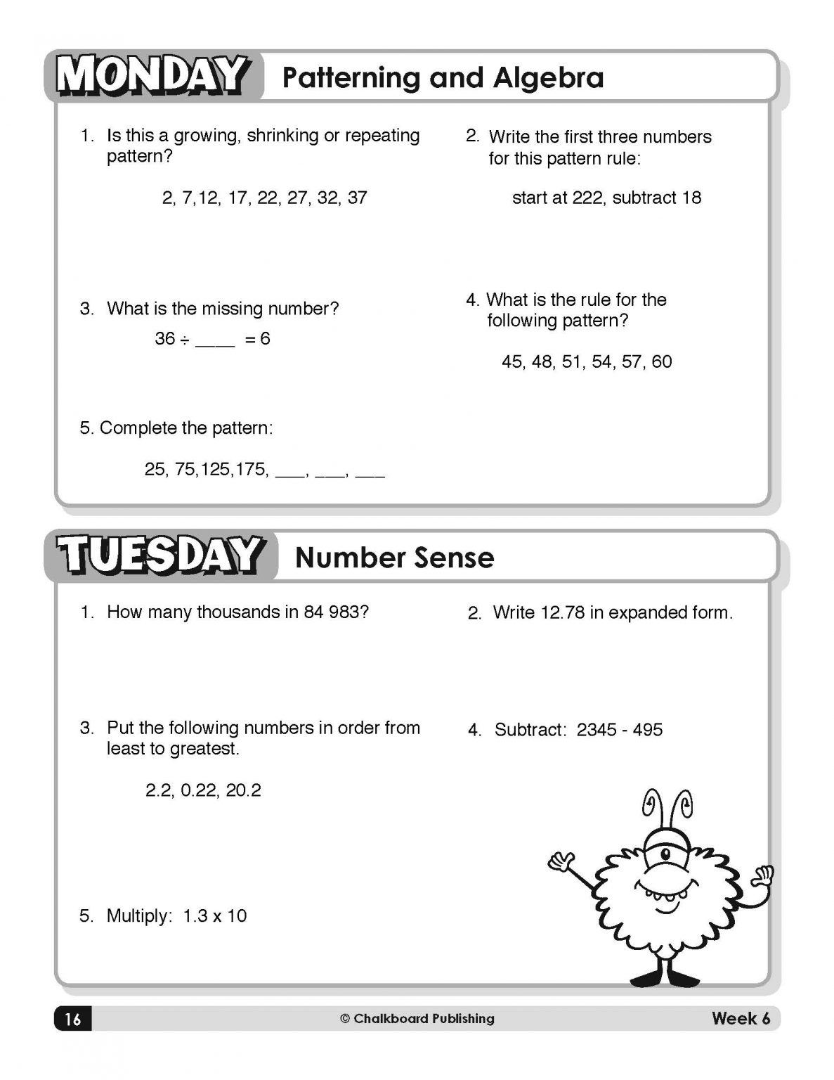 Grade 5 Math Curriculum Workbook