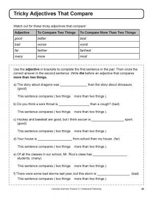 Canadian Grammar Practice Grade 3 Workbook