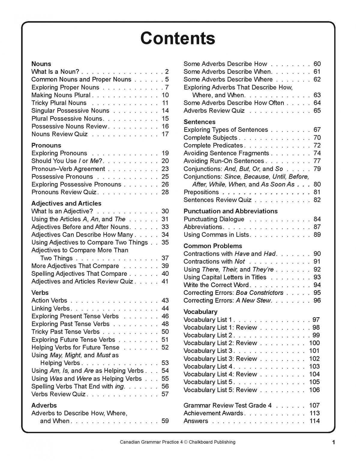 Canadian Grammar Practice Grade 4 Workbook Canadian grammar practice grade 4 workbook