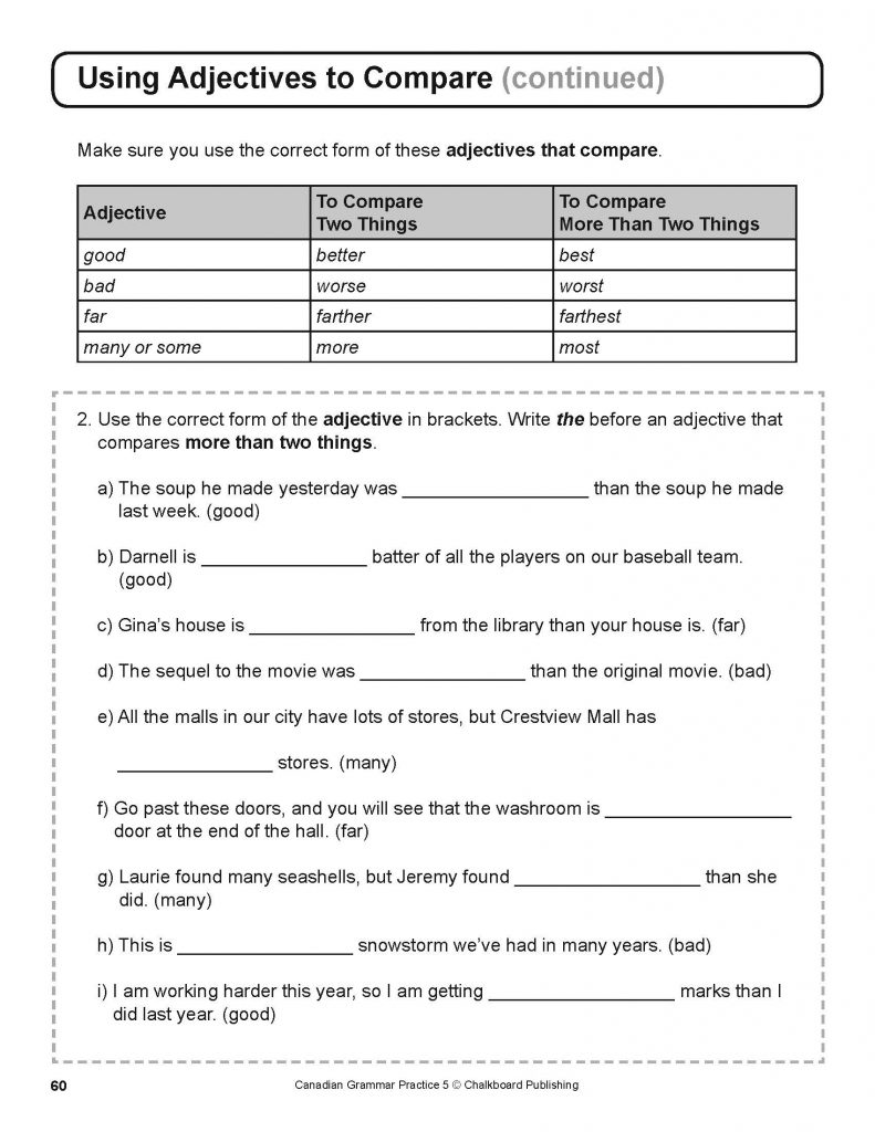 Canadian Grammar Practice Grade 5 Workbook