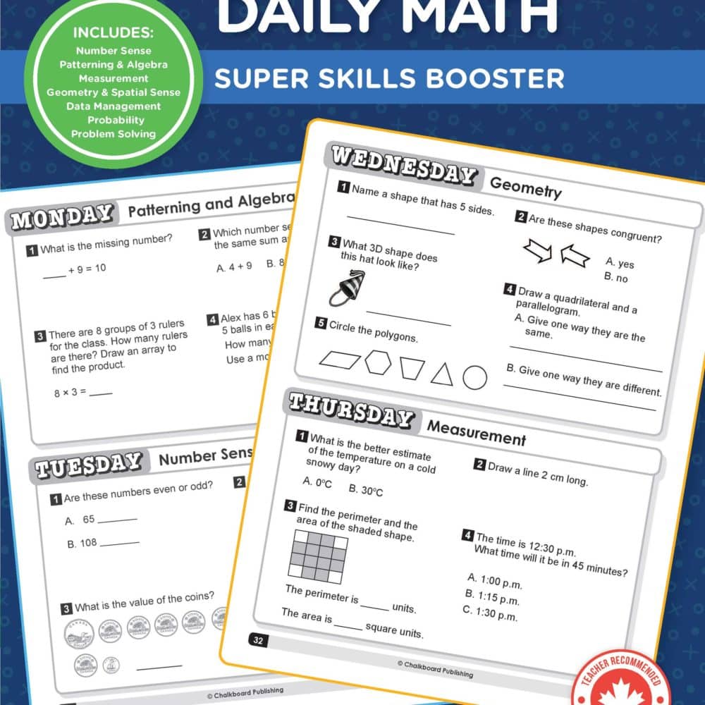 Grade 3 Math Curriculum Workbooks Chalkboard Publishing