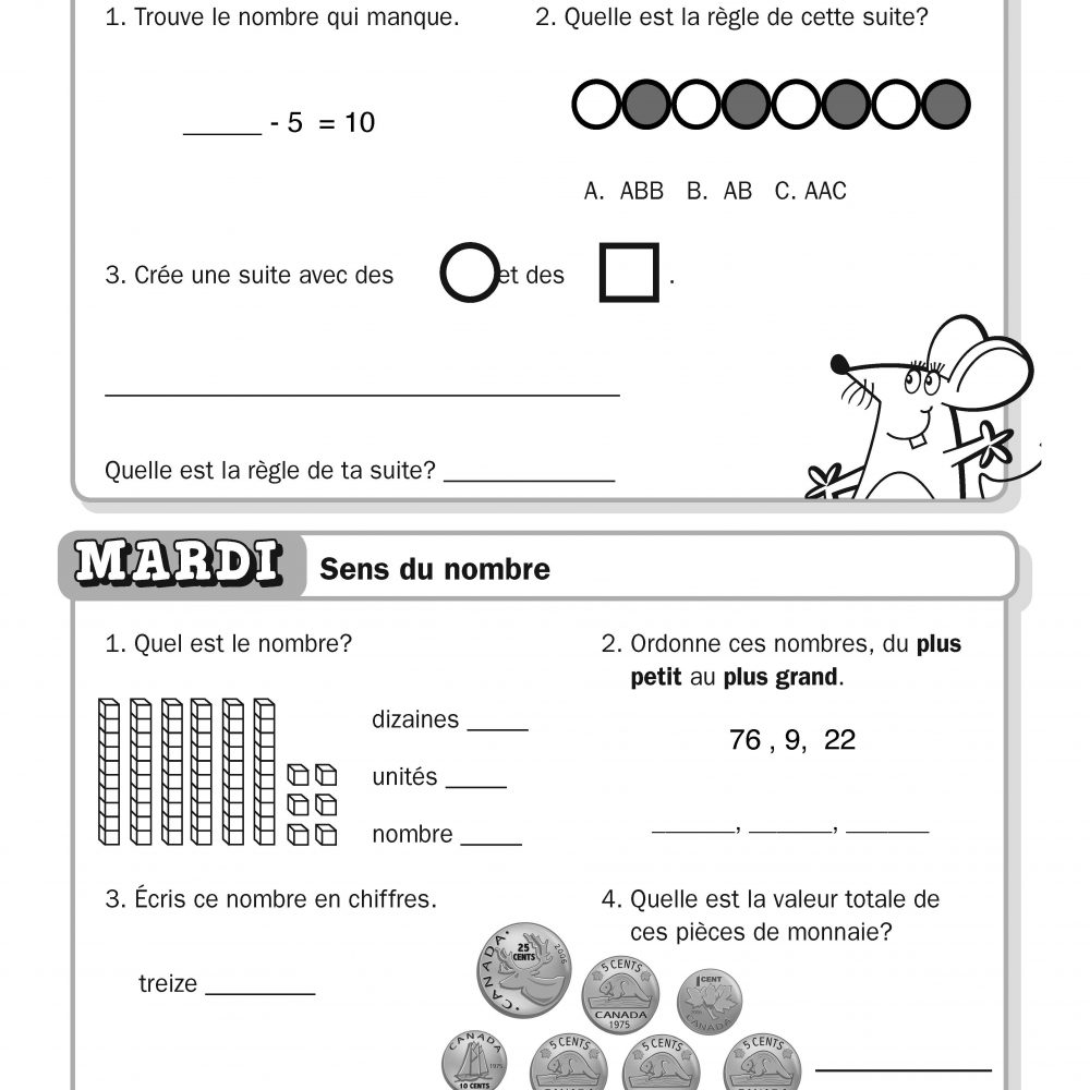 French Daily Math Grade 2 Workbook