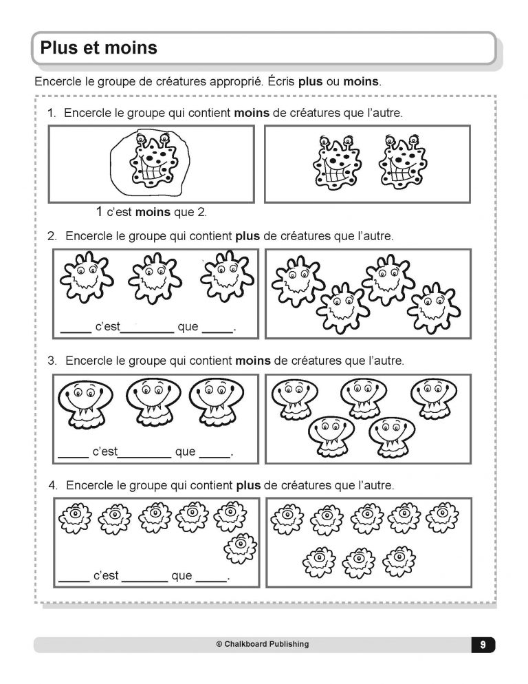 Canadian French Math Basics Grade 1 - eBook - Chalkboard Publishing