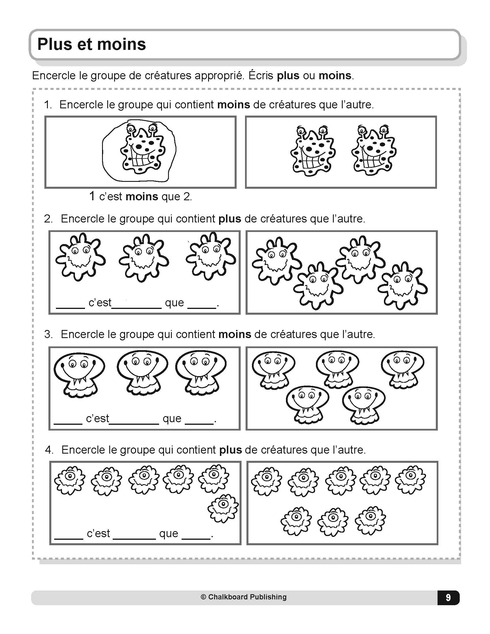 Canadian French Math Basics Grade 1 EBook Chalkboard Publishing