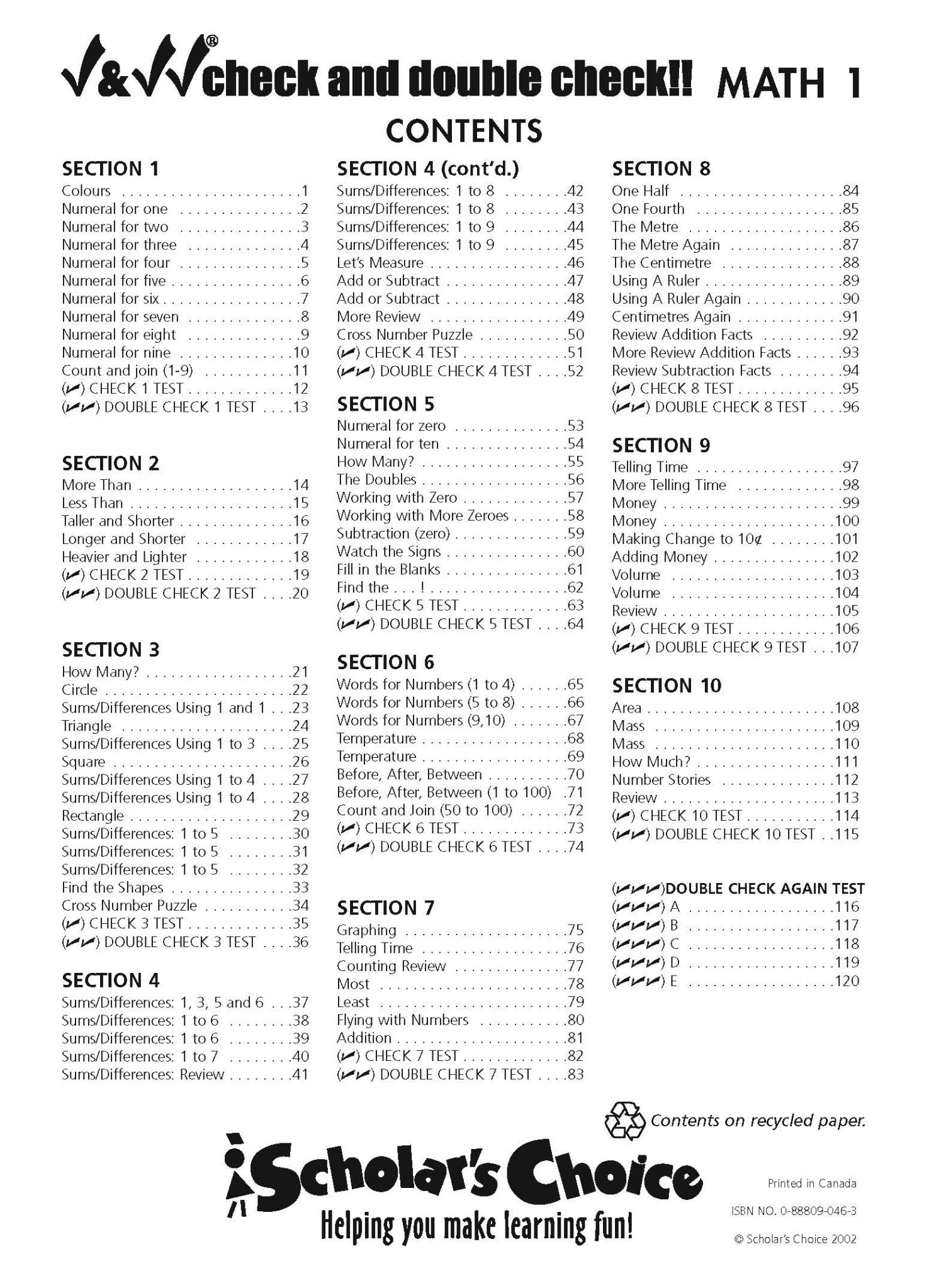 Check & Double Check Math Level 1 - eBook - Chalkboard Publishing